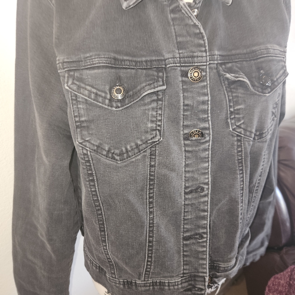 Wax Jean Basic Denim Black Jean Jacket Size 1xl - Picture 5 of 12